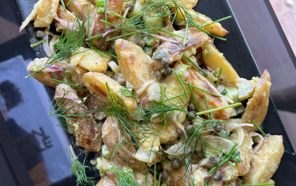 Herby Roasted Potate Salad Plated.