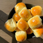 Soft Dinner Rolls with Caramelized Onion Compote Butter.