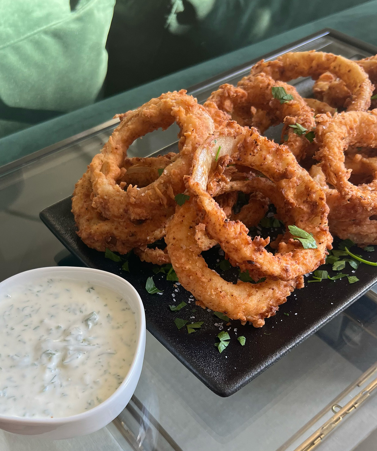 Crispy Onion Rings and Creme Fraiche Ranch